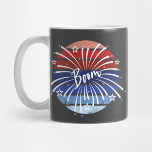 Boom Fireworks Red White And Blue Sunset Mug